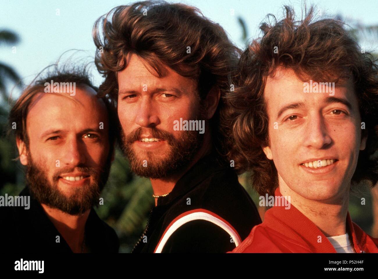 Barry, Robin e Maurice Gibb, i Bee Gees. Foto Stock