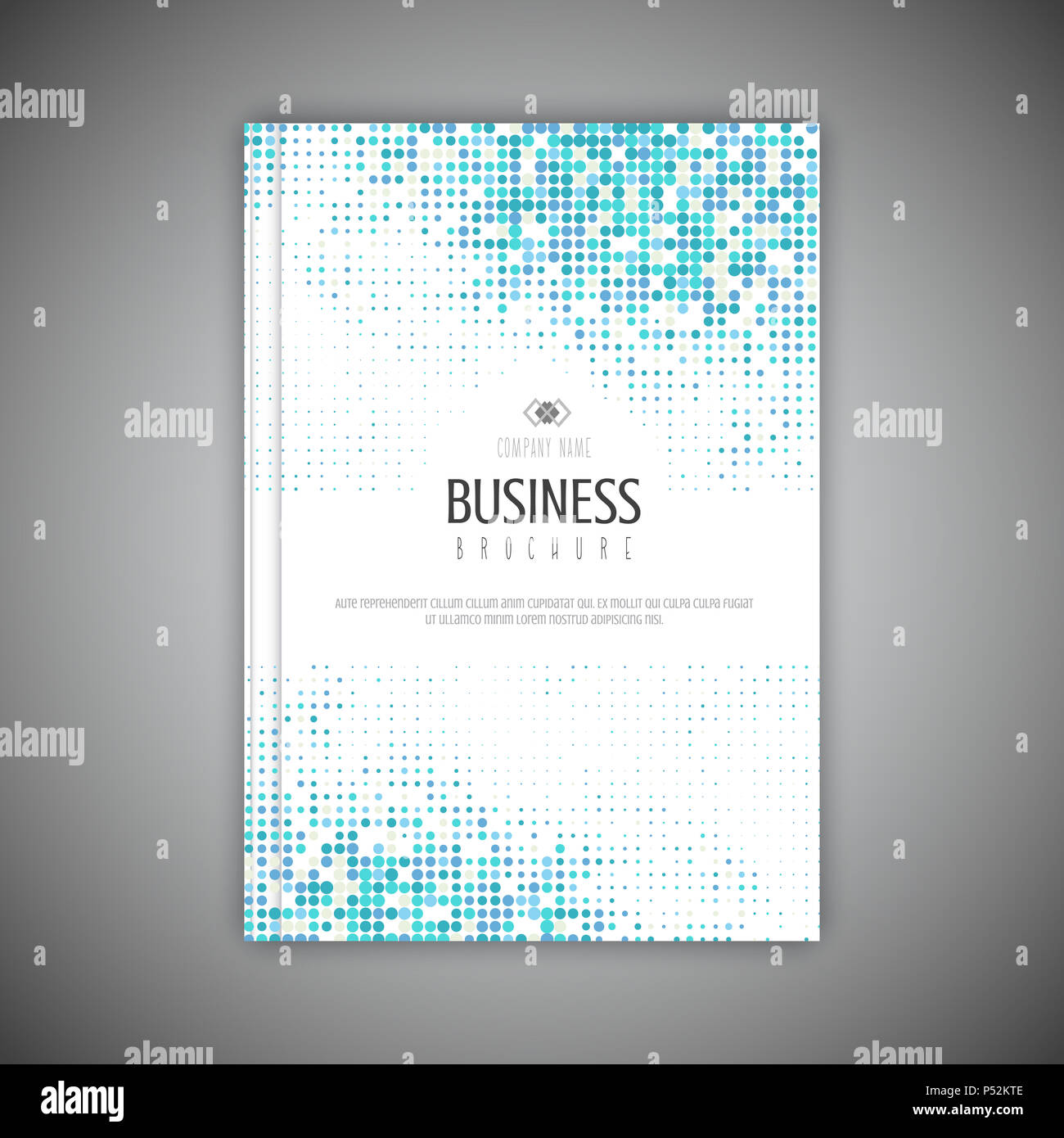 Brochure aziendale modello con i punti dei mezzitoni design Foto Stock