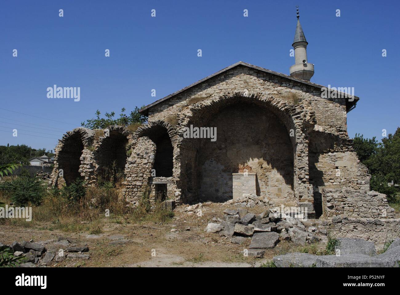 L'Ucraina. Repubblica autonoma di Crimea. Krym Staryi. Han Ozbek moschea. Il XIV secolo. Esterno. Foto Stock