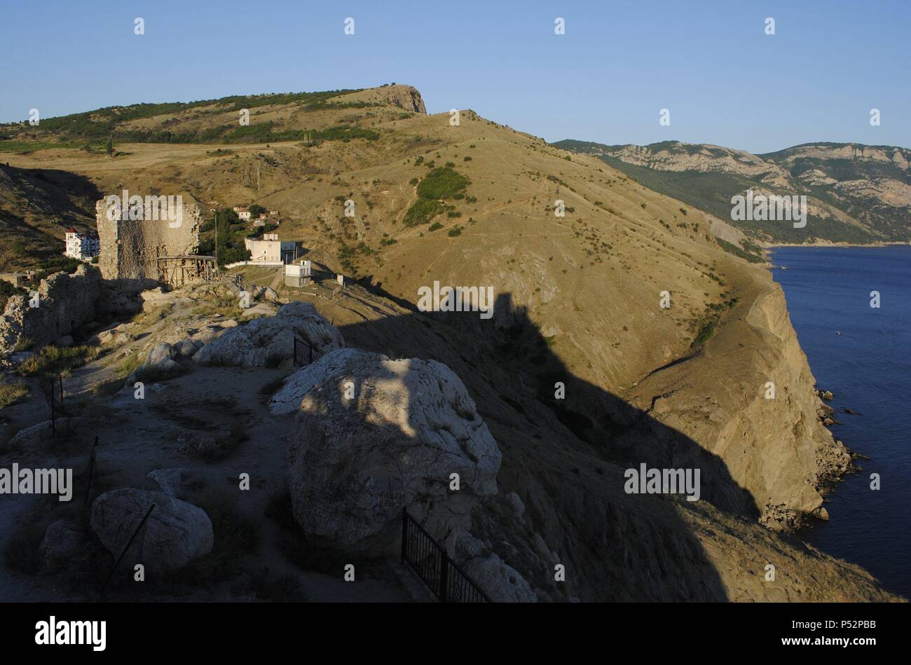 L'Ucraina. Repubblica autonoma di Crimea. Balaklava. Chembalo medievale la fortezza genovese. Dettaglio. Foto Stock