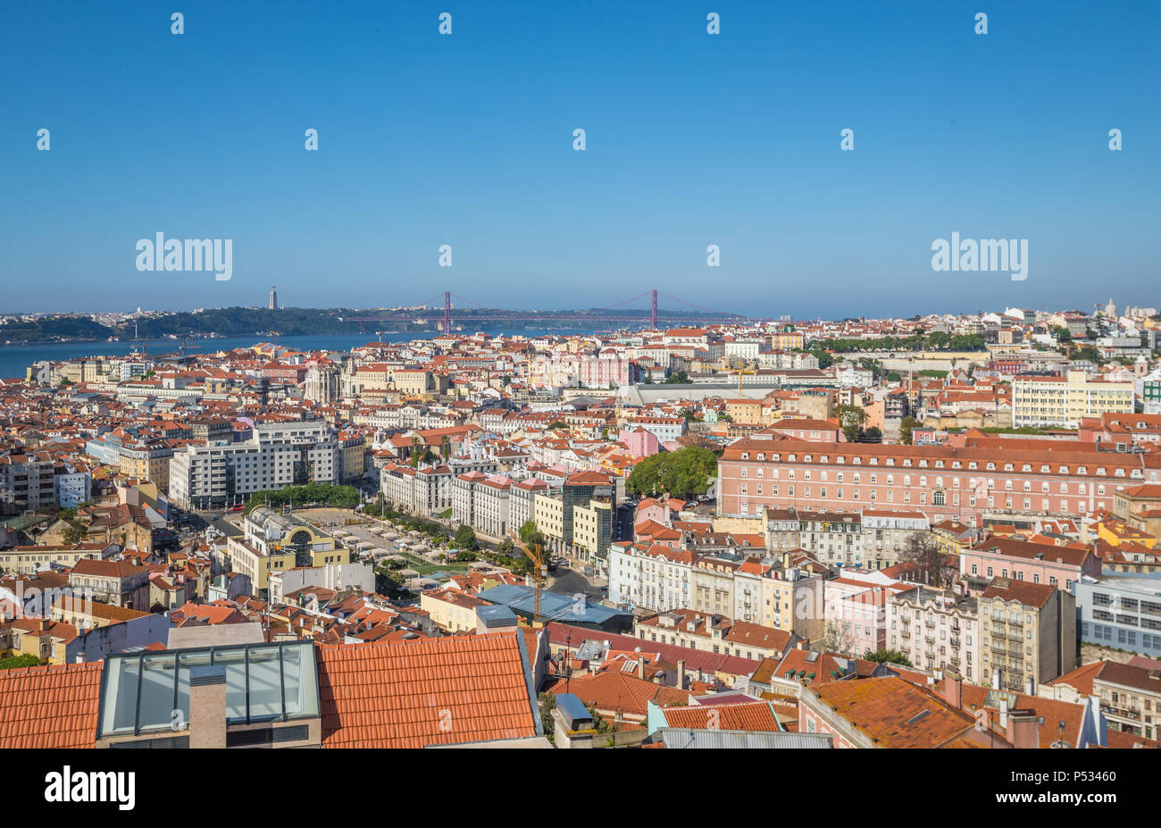 Panoramica di Lisbona Foto Stock