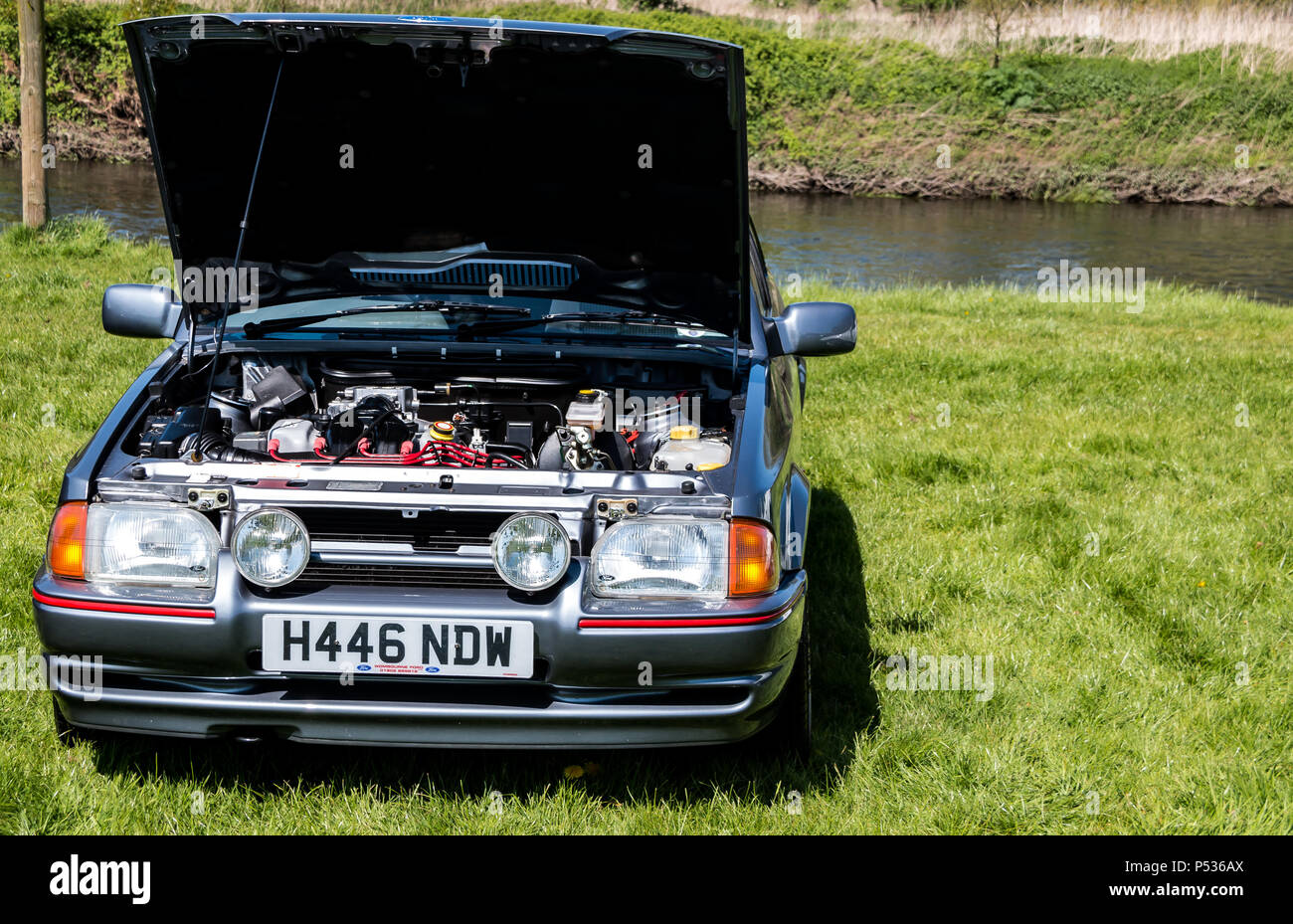 Un retrò Ford Escort auto sportiva. Foto Stock