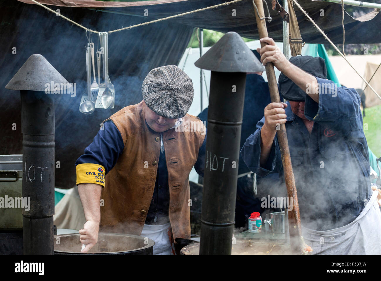 ARP la stazione di alimentazione mediante il campo 29 Cucina, Barnard Castle, 1940's Weekend 2018. Foto Stock