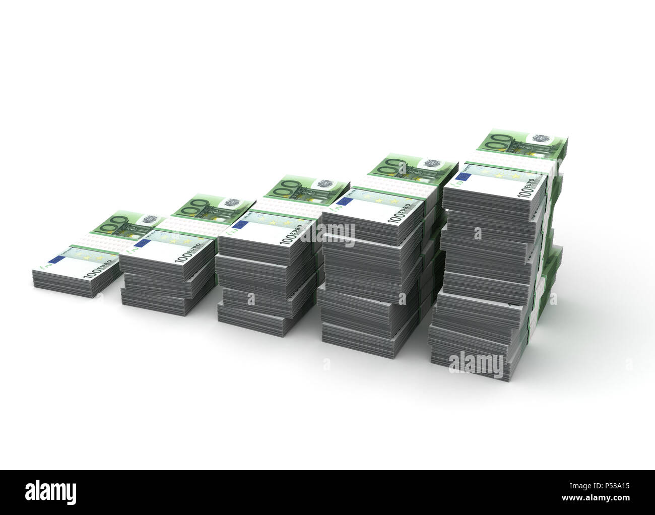 Euro Bar Graph (isolato su sfondo bianco) Foto Stock