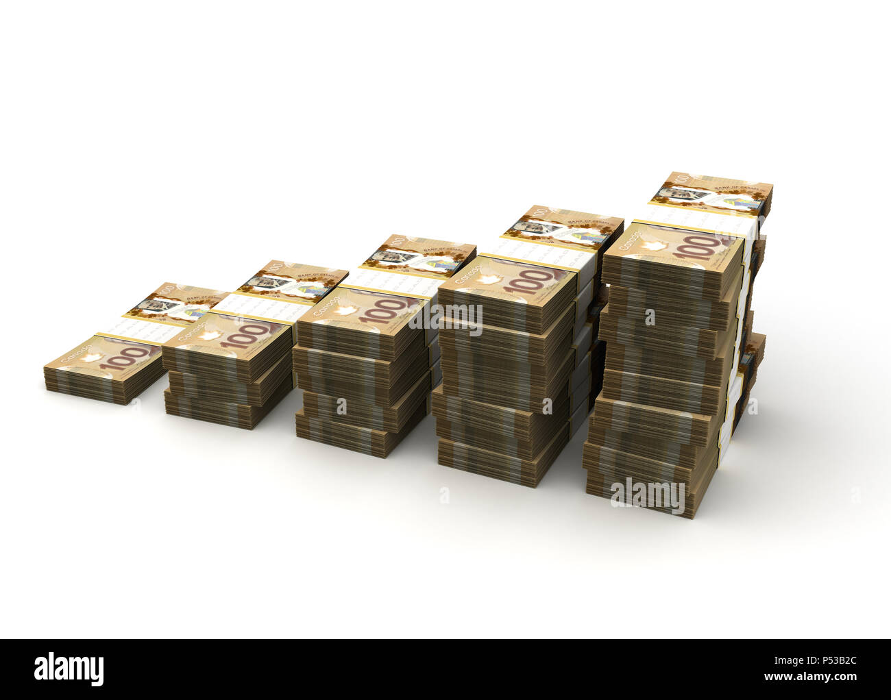 Dollaro Canadese il grafico a barra (isolato su sfondo bianco) Foto Stock