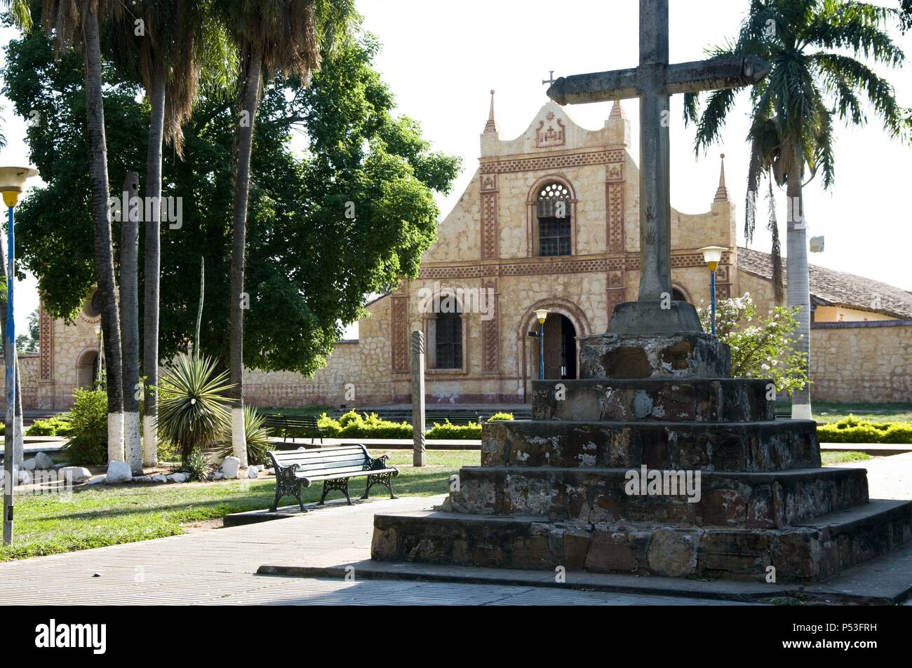 Bolivia. Santa Cruz dipartimento. Chiesa coloniale di San José de Chiquitos (Chiquitania). Vecchia Missione Gesuita(1698). UNESCO - Sito Patrimonio dell'umanità. . Foto Stock