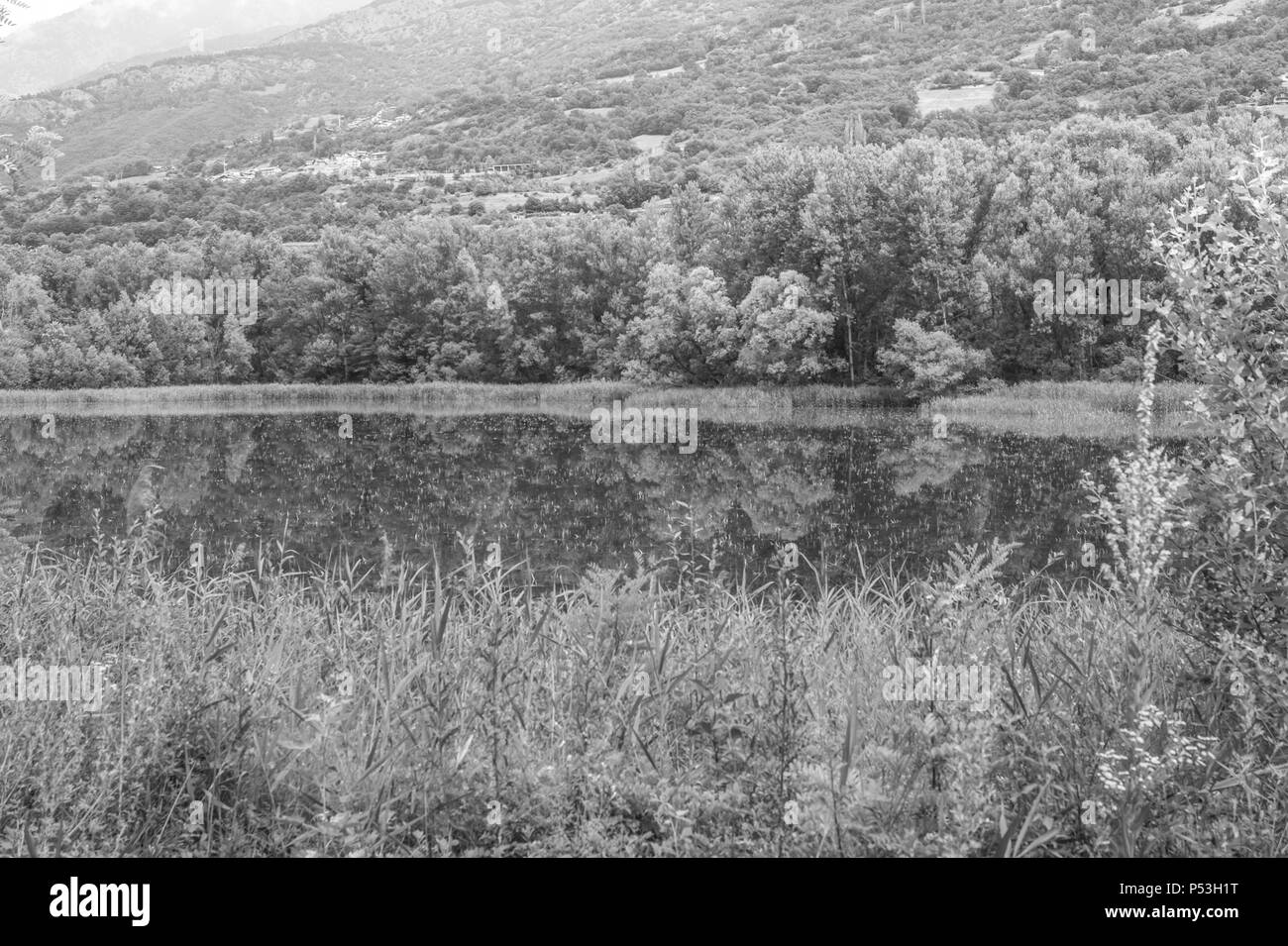 Panorama sul lago campagna Foto Stock