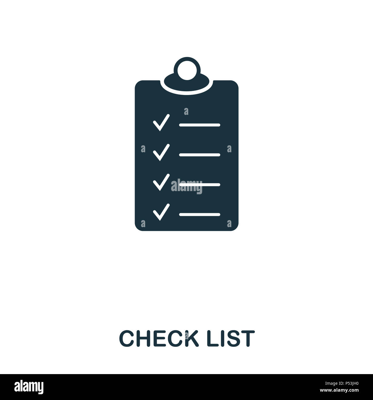 Elenco di controllo icona. Linea di icona di stile design. UI. Illustrazione della lista di controllo icona. Pittogramma isolato su bianco. Pronto per l'uso nella progettazione web, applicazioni software, stampa. Foto Stock