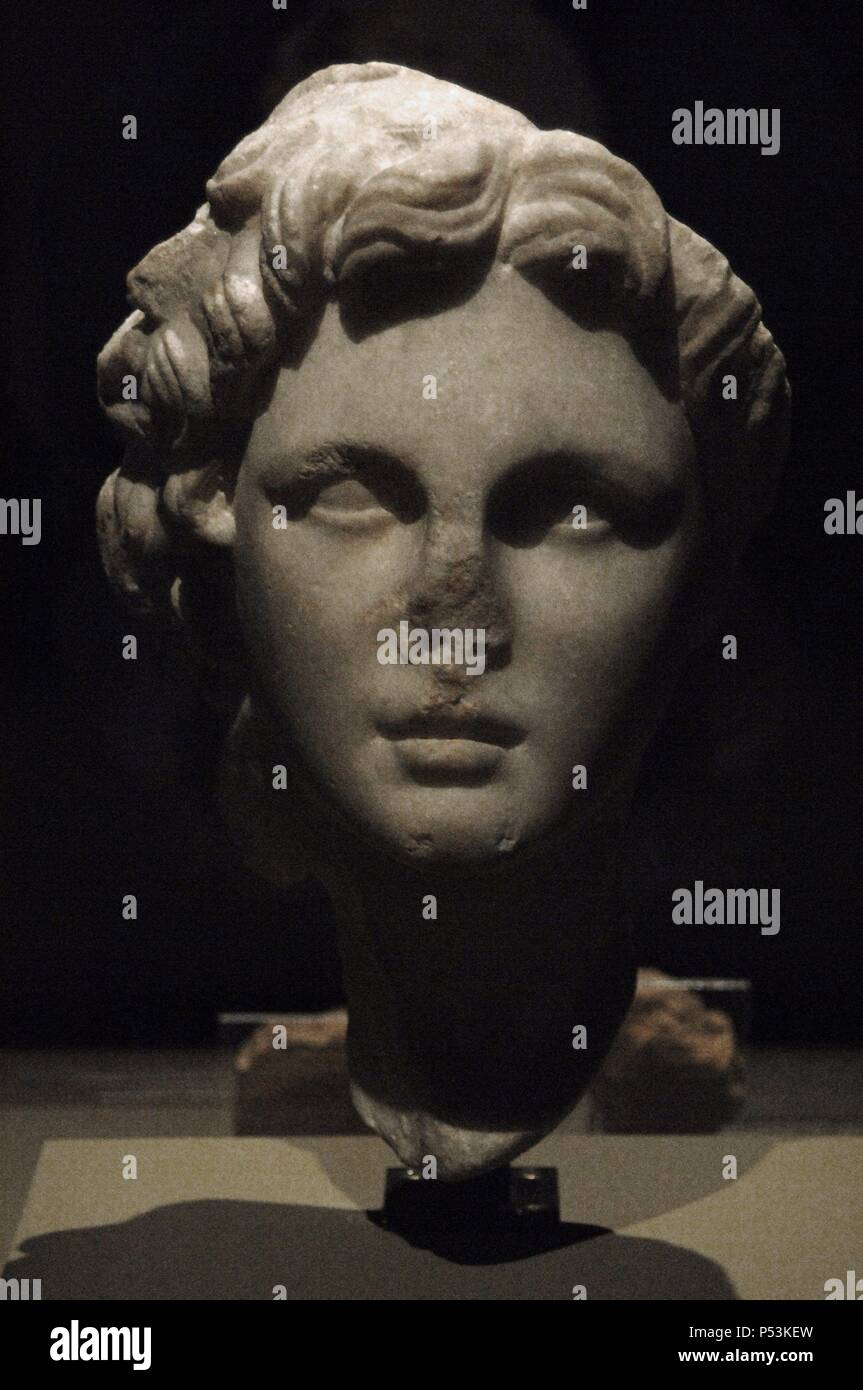 Alessandro il Grande (356-323 a.C.). Re di Macedonia. Busto di Alessandro III di Macedon chiamato Guimet Alexander. Dall'Egitto. Il museo del Louvre. Parigi. La Francia. Foto Stock