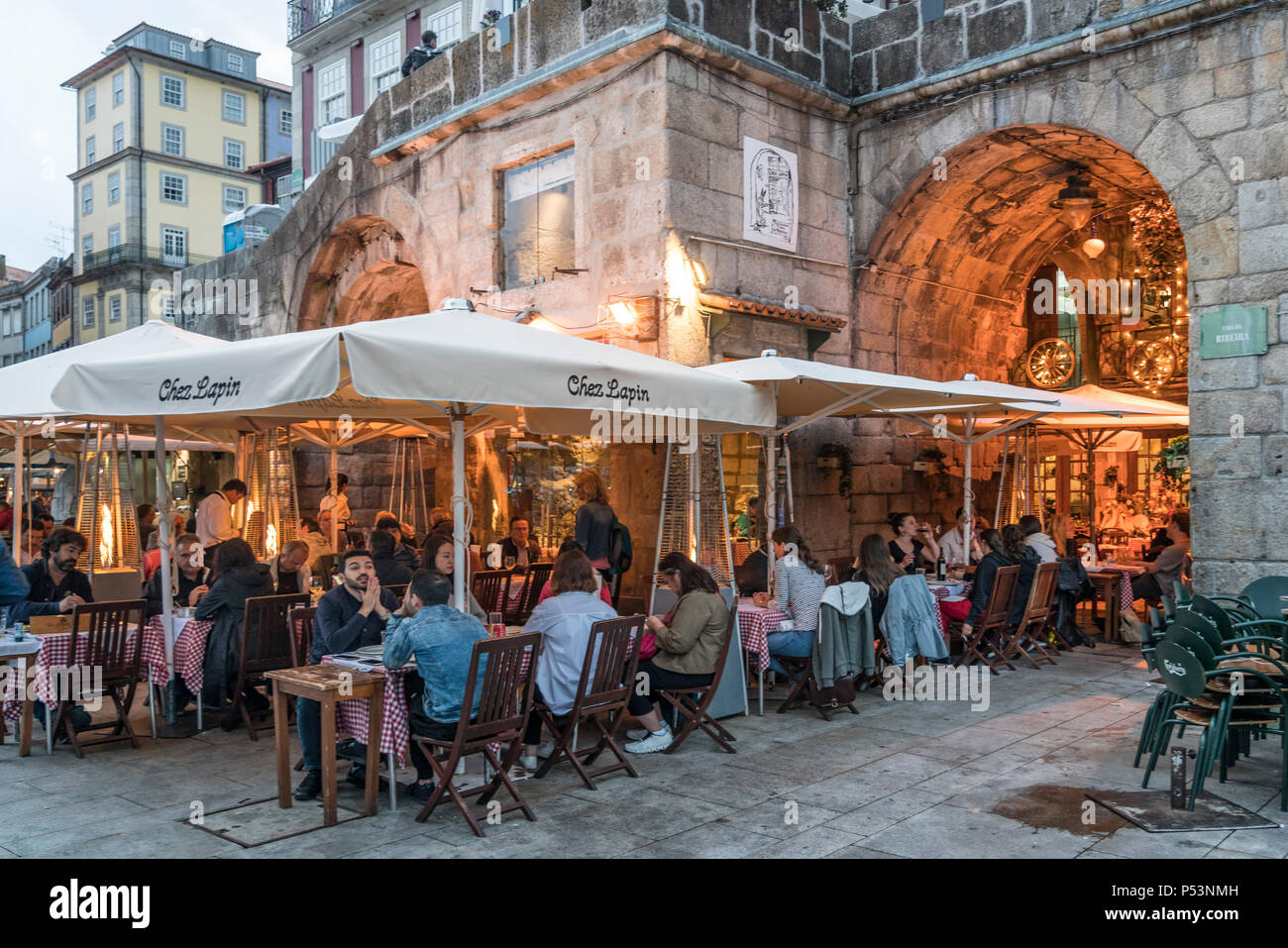 Chez Lapin, ristorante quartiere Ribeira, Porto, Portogallo Foto Stock