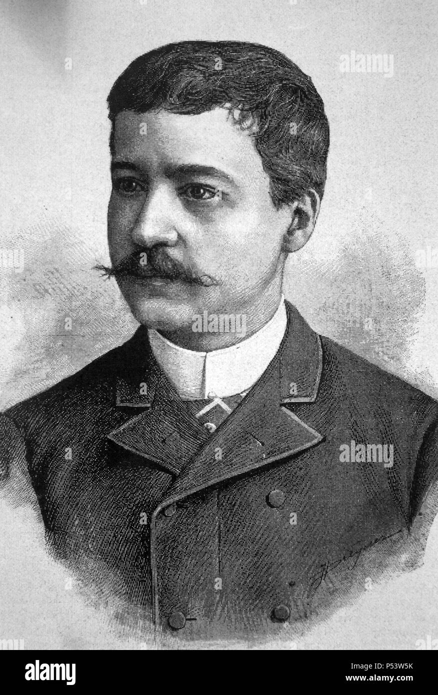 Ricardo Castro Herrera (1864-1907), pianista y compositor mexicano. Grabado de 1889. Foto Stock