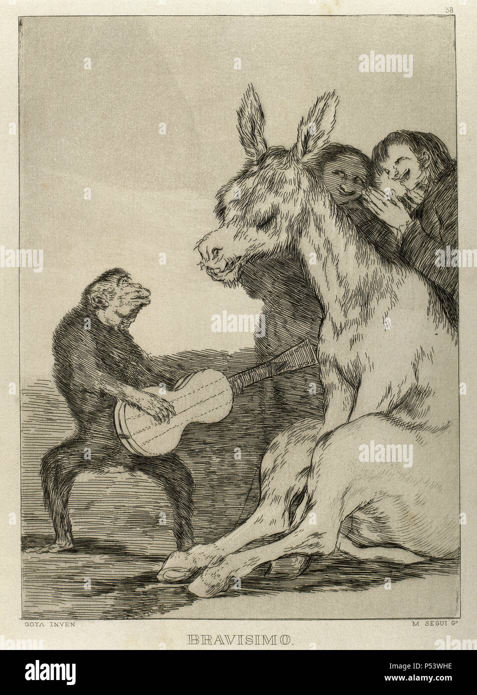 Francisco de Goya (1746-1828). Lo spagnolo pittore e incisore. Los Caprichos. ÁBravisimo! Numero 38. La puntasecca. 1799. La riproduzione da parte di M. Segui i Riera. Foto Stock