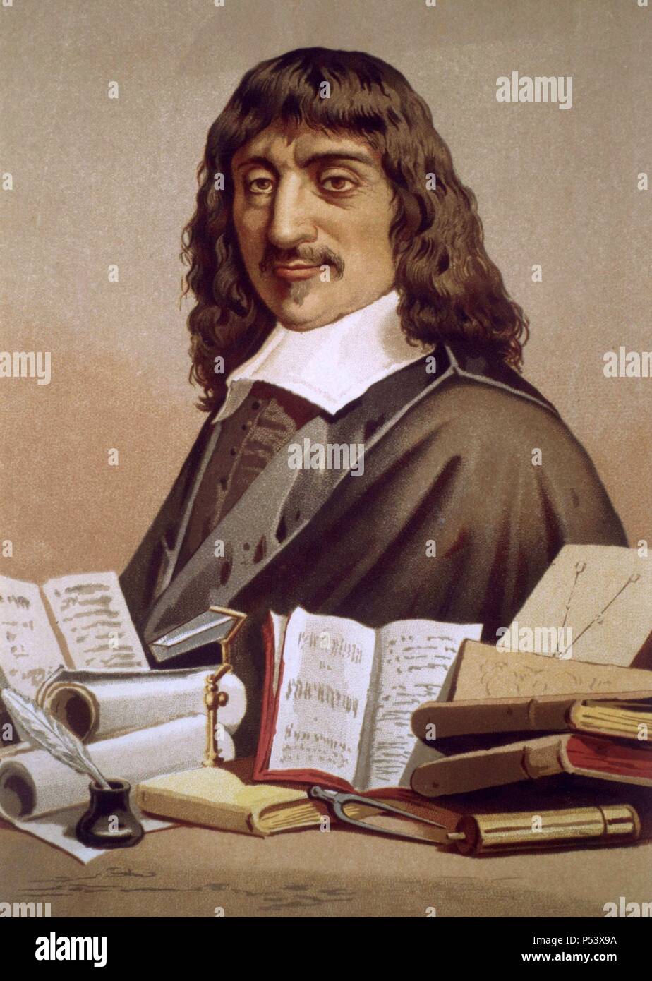 René Descartes (650), filósofo, matemático y fisico francés. Foto Stock
