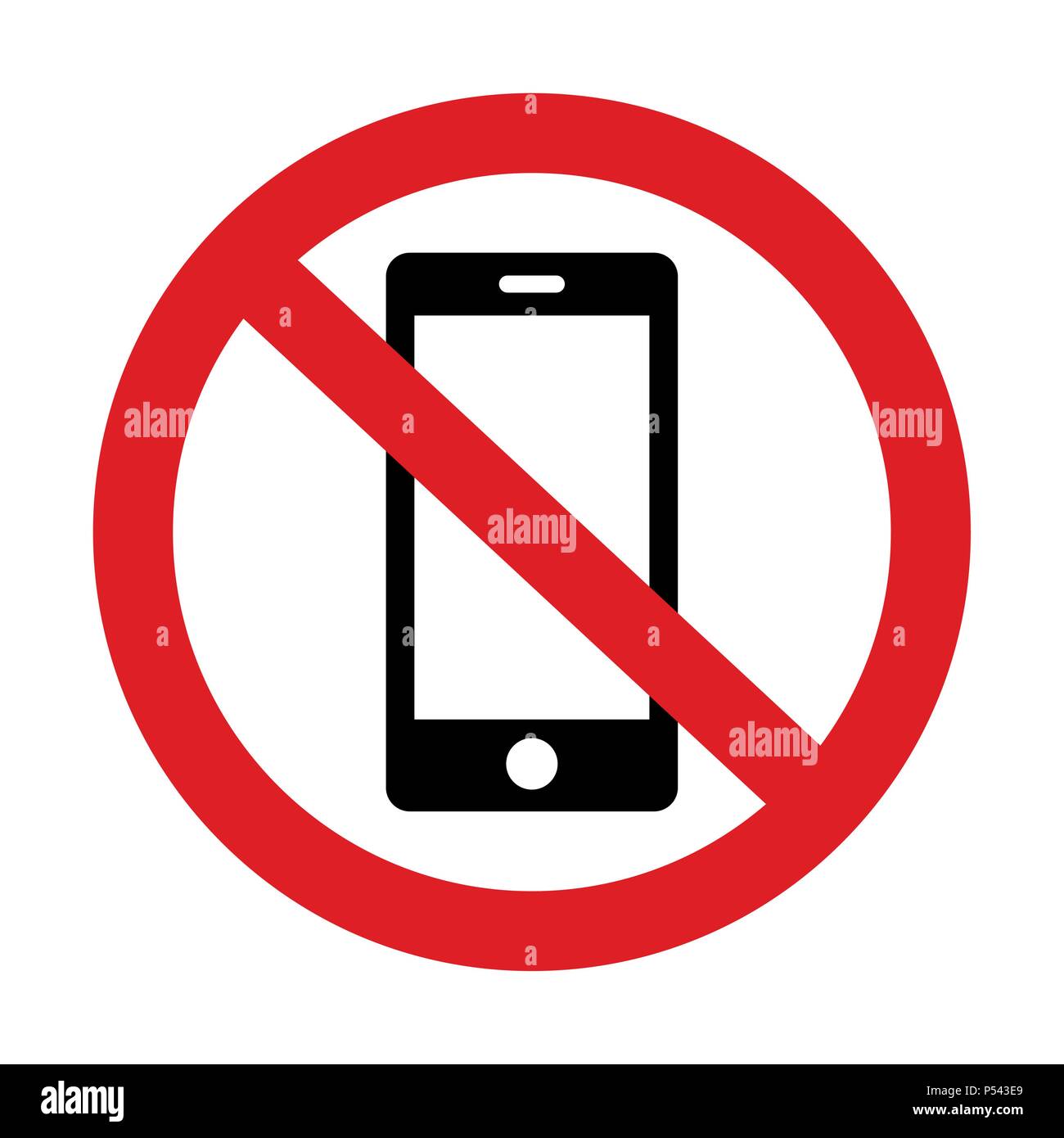 Si prega di disattivare la suoneria del telefono mobile - segno di avvertimento Illustrazione Vettoriale