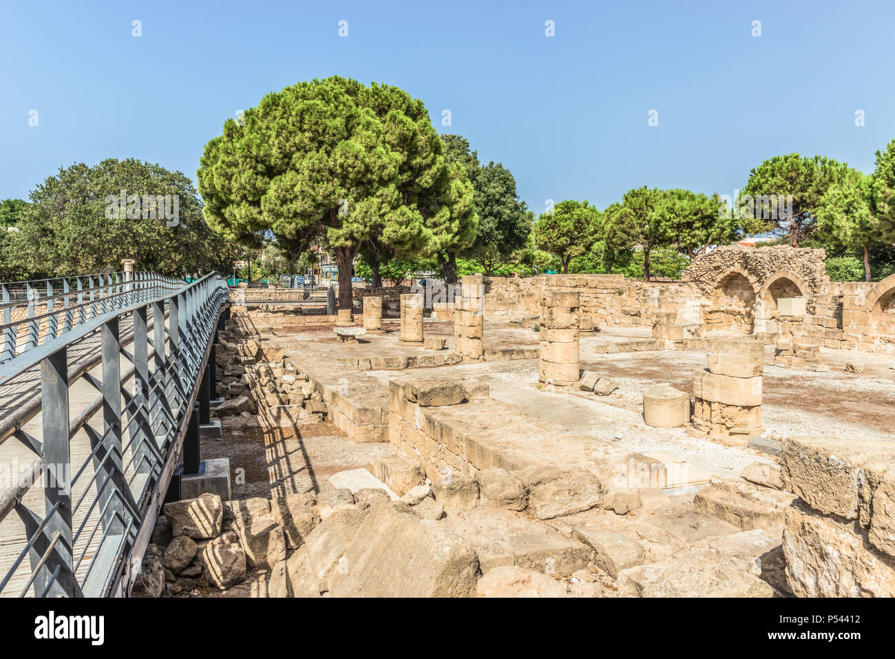 Le antiche rovine romane nel parco archeologico di Paphos, Cipro. Foto Stock