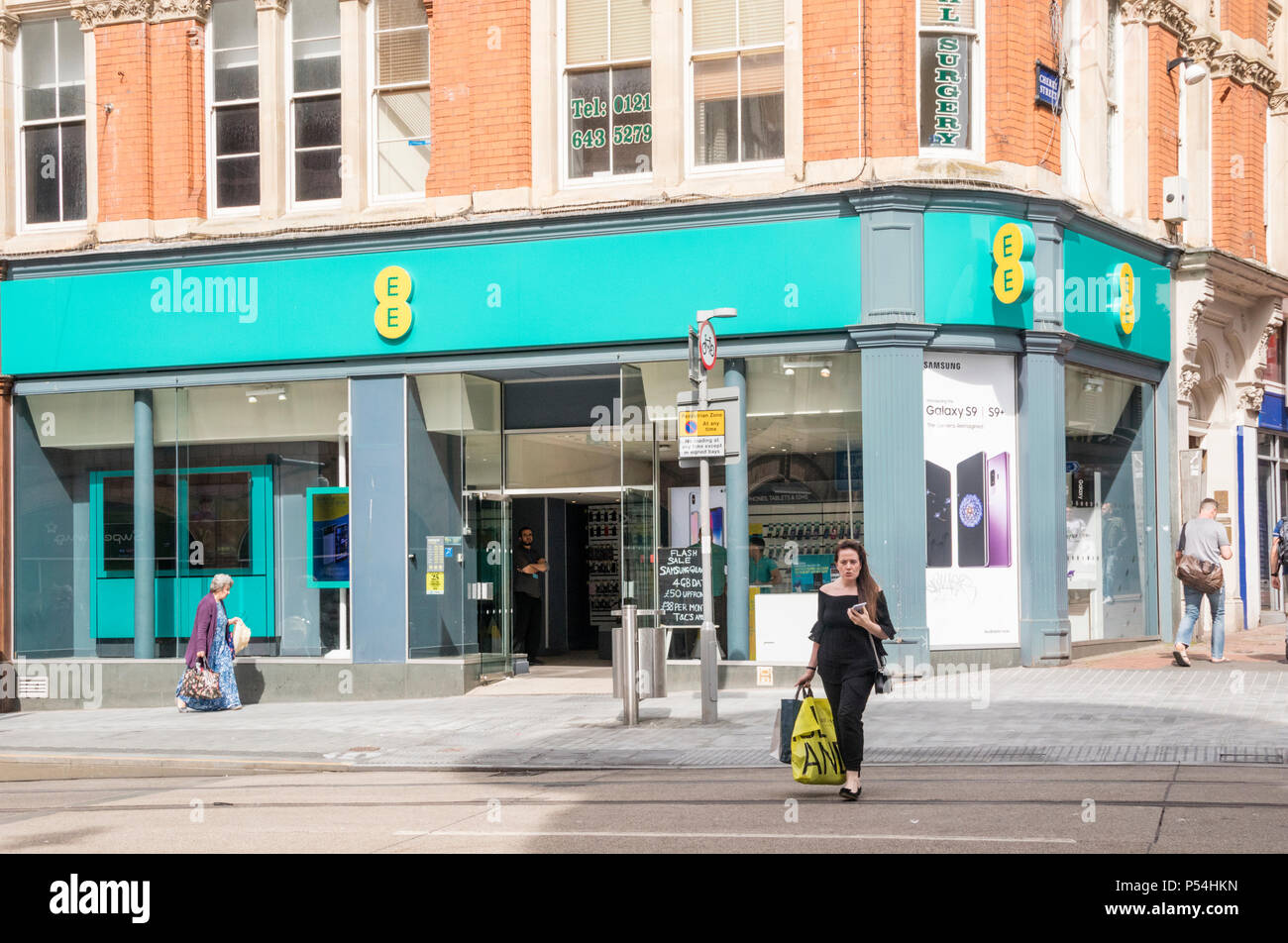 EE store a Birmingham, Inghilterra, Regno Unito Foto Stock