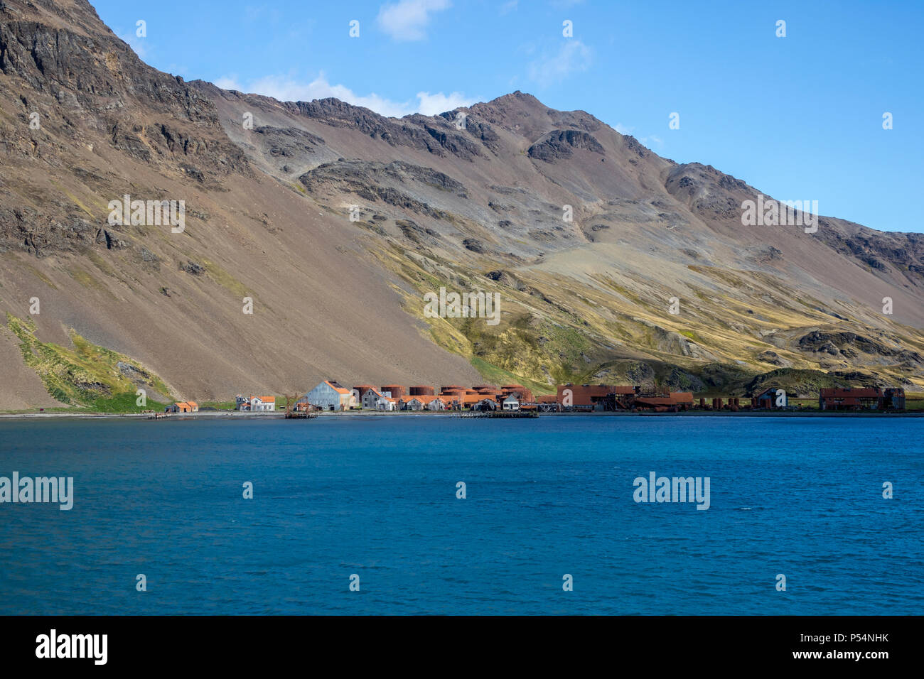 Stromness Stazione Baleniera, Isola Georgia del Sud Foto Stock