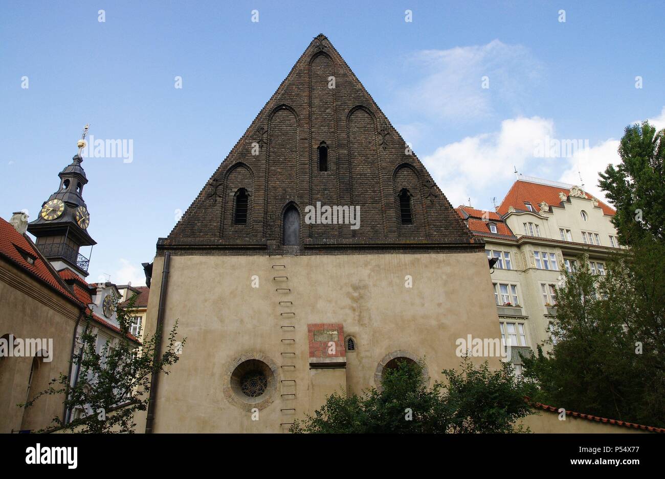 Repubblica ceca. Praga. Vecchia Sinagoga. Gotico del XIII secolo. Josefov (ebreo Quater). L' Europa è la più antica sinagoga attivo. Foto Stock