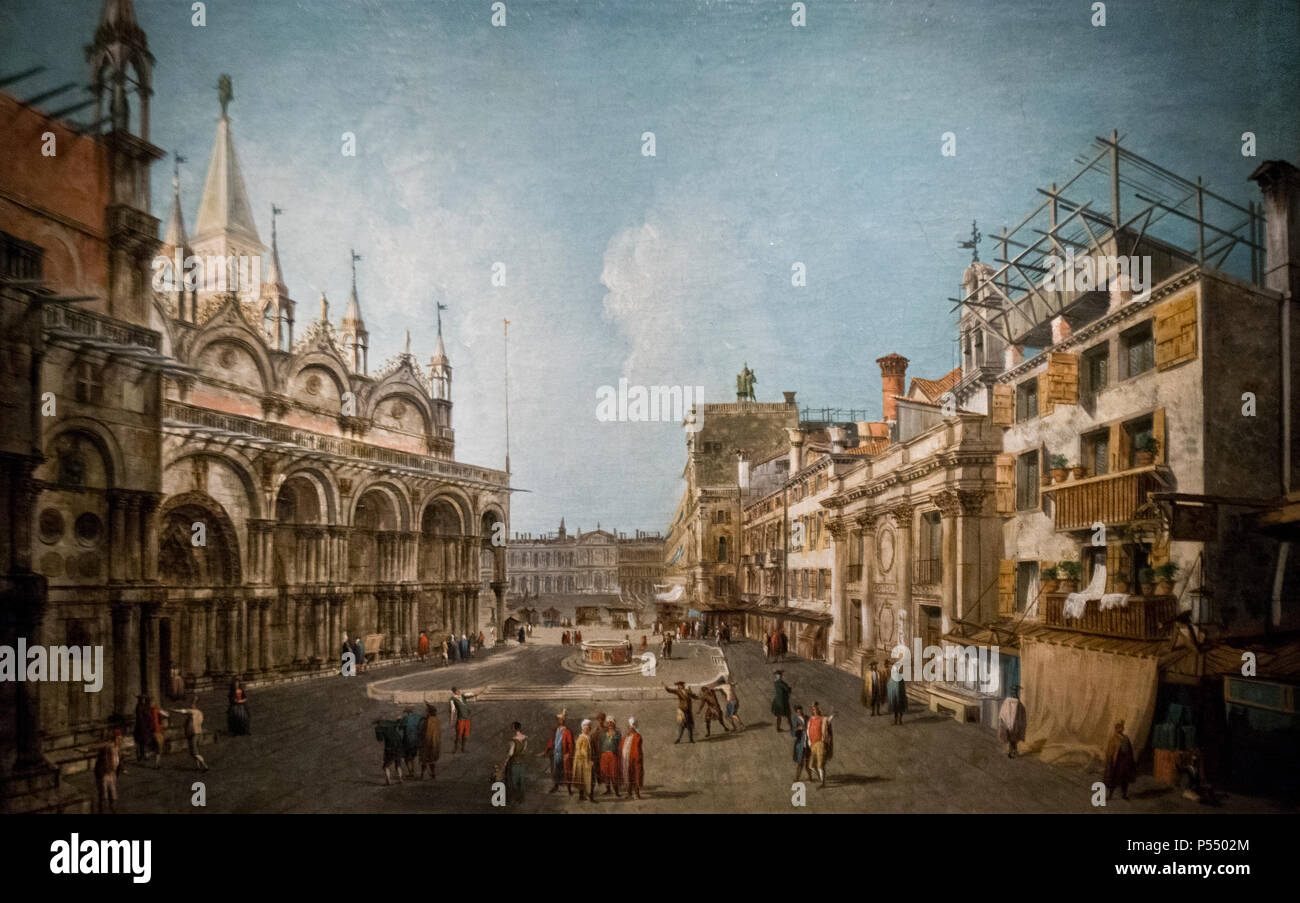 Michele Marieschi - Piazzetta dei Leoncini a Venezia (1735) Foto Stock