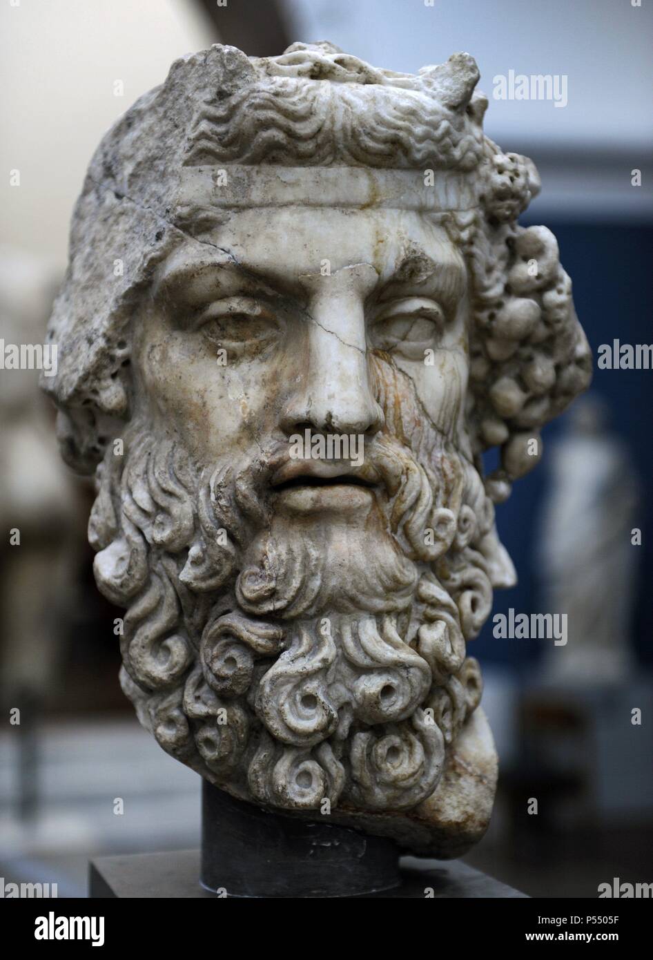 La mitologia greca. Dioniso. Dio del vino. Statua romana. Ii secolo D.C. Il marmo. Ny Carlsberg Glyptotek. Copenhagen, Danimarca. Foto Stock