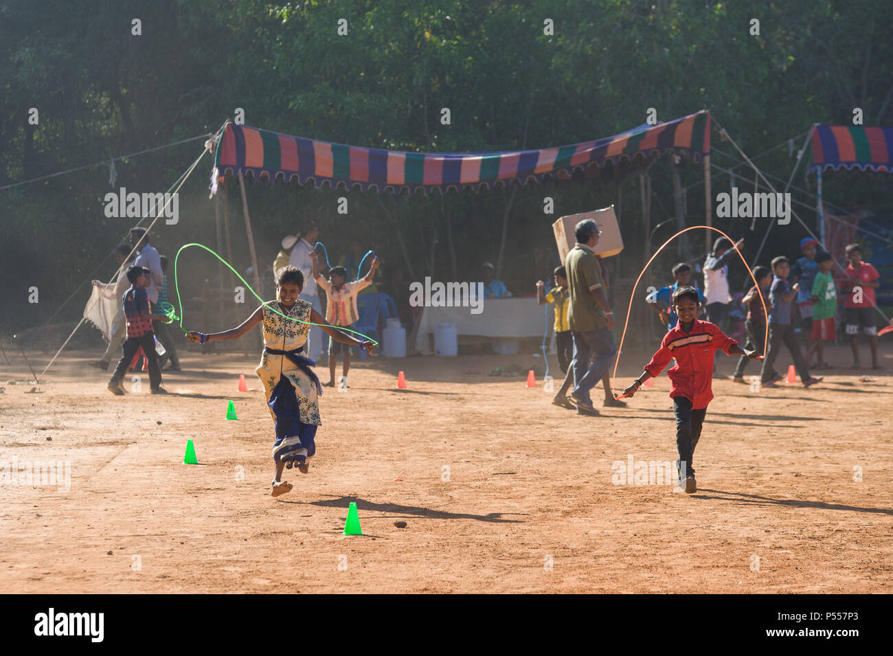 AUROVILLE, India - 4 Marzo 2018: Sangamam Festival. Foto Stock