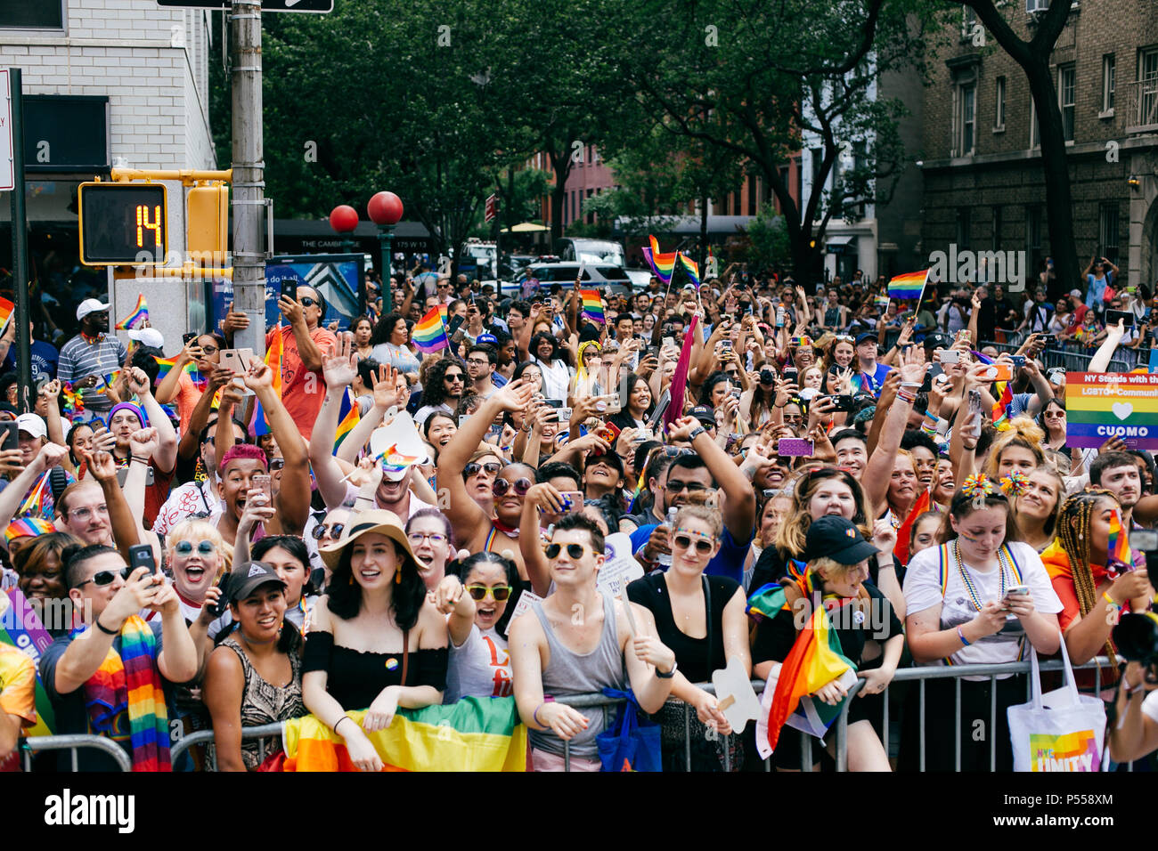 Prese a New York Pride Parade il 24 giugno 2018. Credito: Shauna Hundeby / Alamy Live News Foto Stock