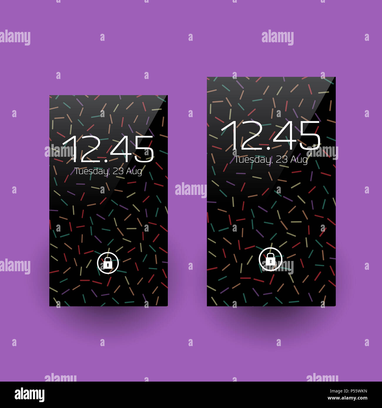 Lo sfondo dello smartphone design retrò in due diverse dimensioni di schermo Foto Stock