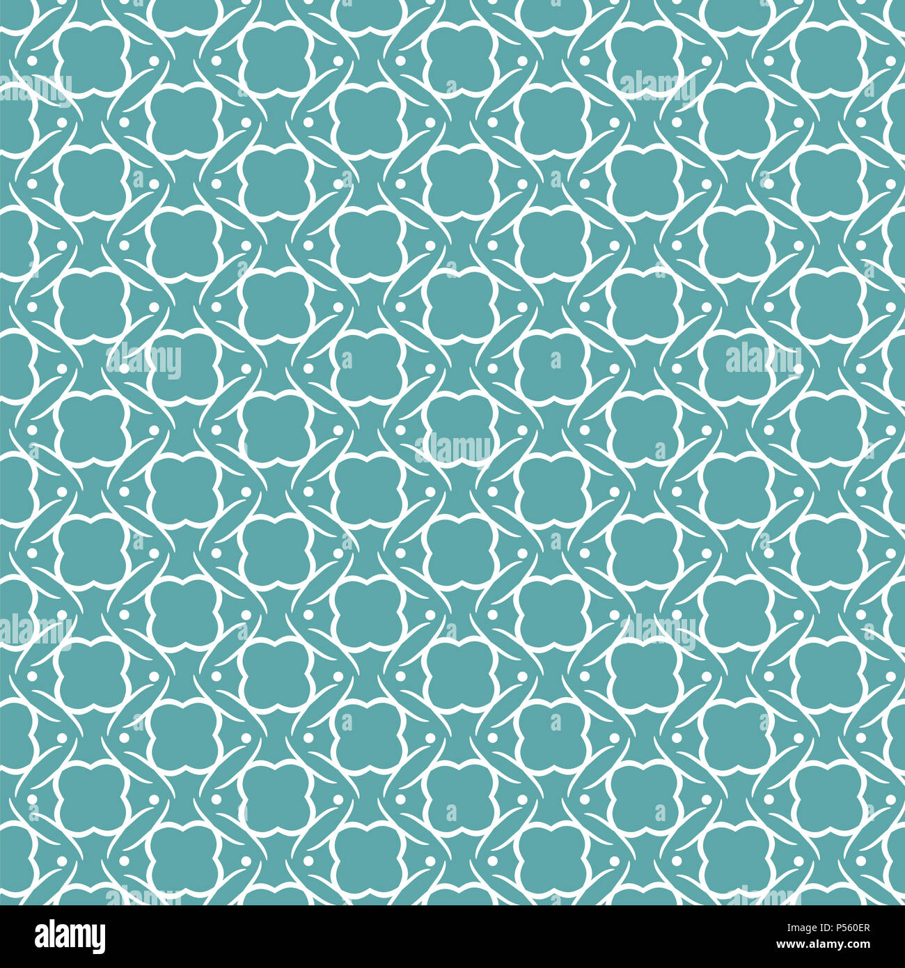 Sfondo decorativo con un teal e pattern di bianco Foto Stock