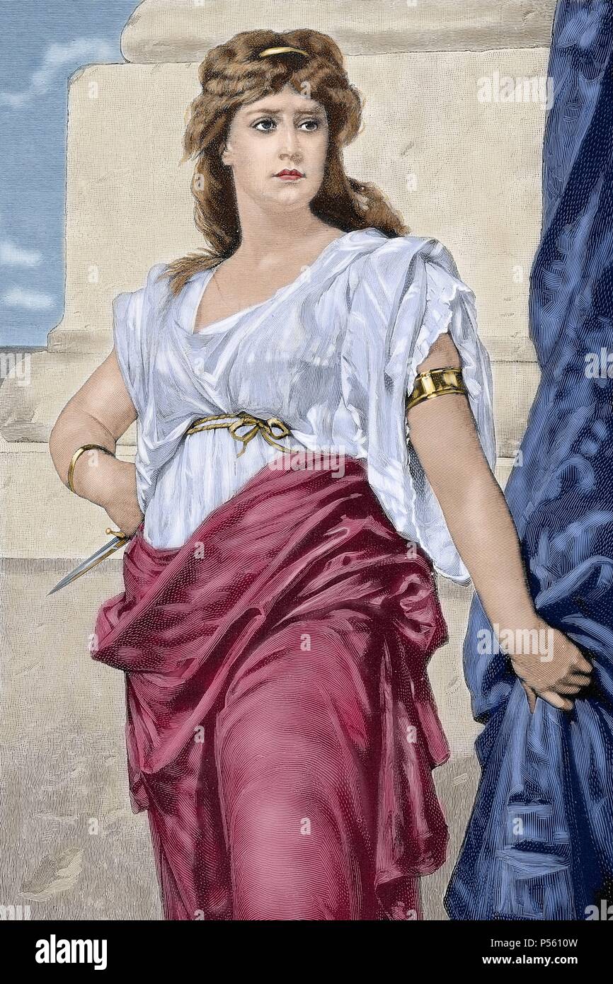 Medea. La illustrazione artistica. Incisione colorata. 1884. Foto Stock