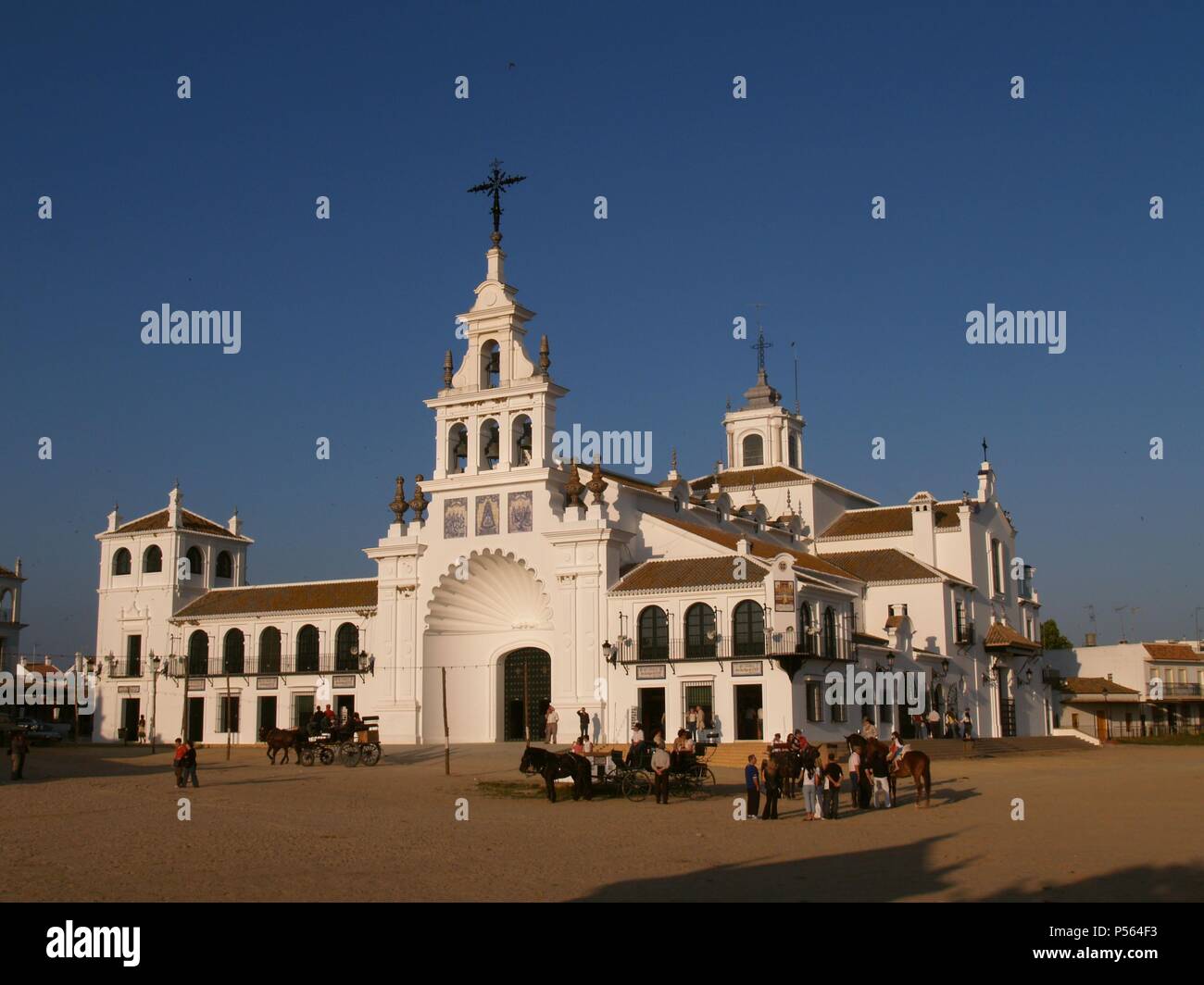 ERMITA de Nuestra Señora del Rocio. En su interior se encuentra la Virgen del Rocio o 'Blanca Paloma". Provincia de Huelva. Andalusia. Foto Stock