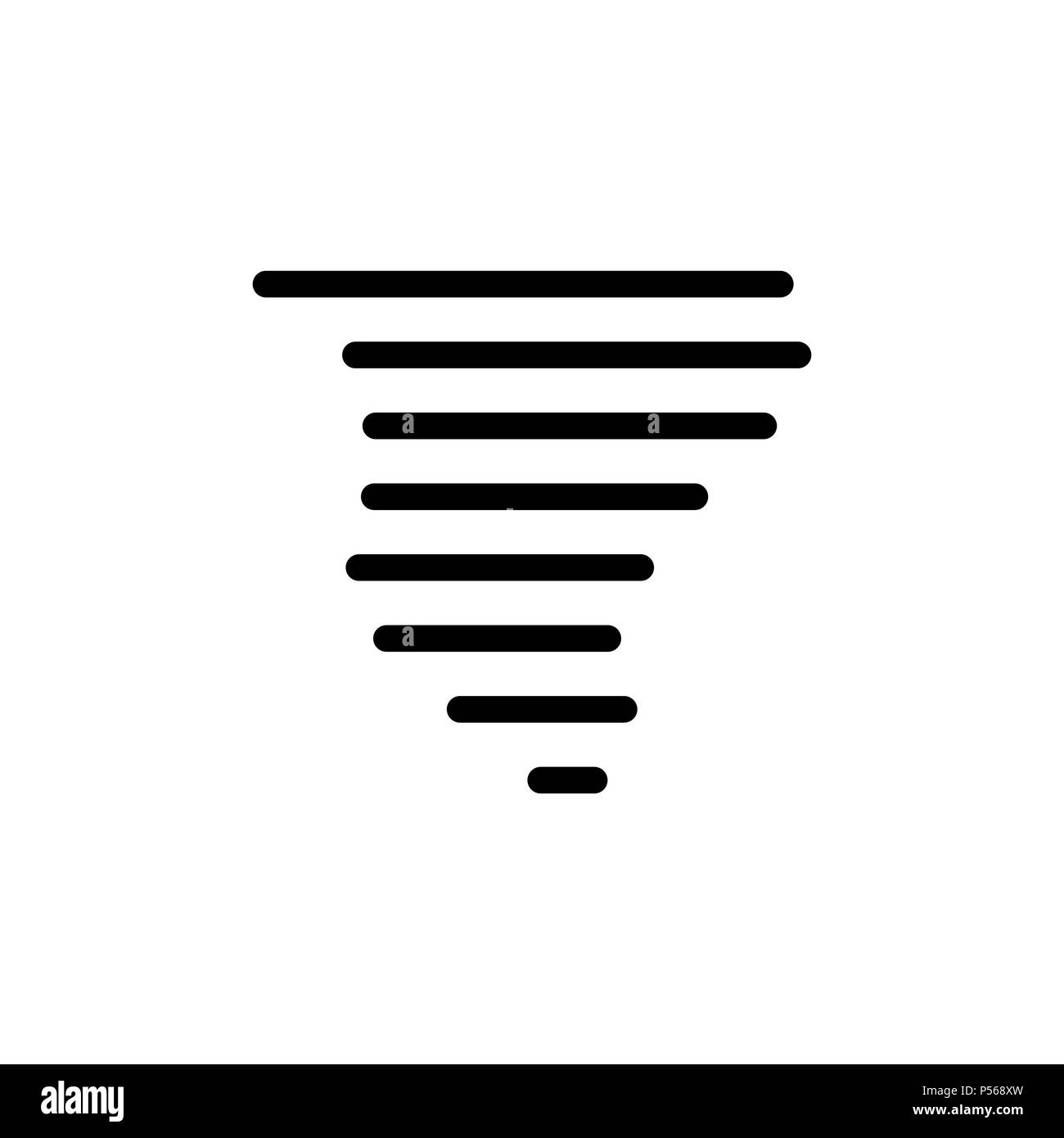 Icona di tornado per semplice stile piatto meteo design dell'interfaccia utente. Illustrazione Vettoriale