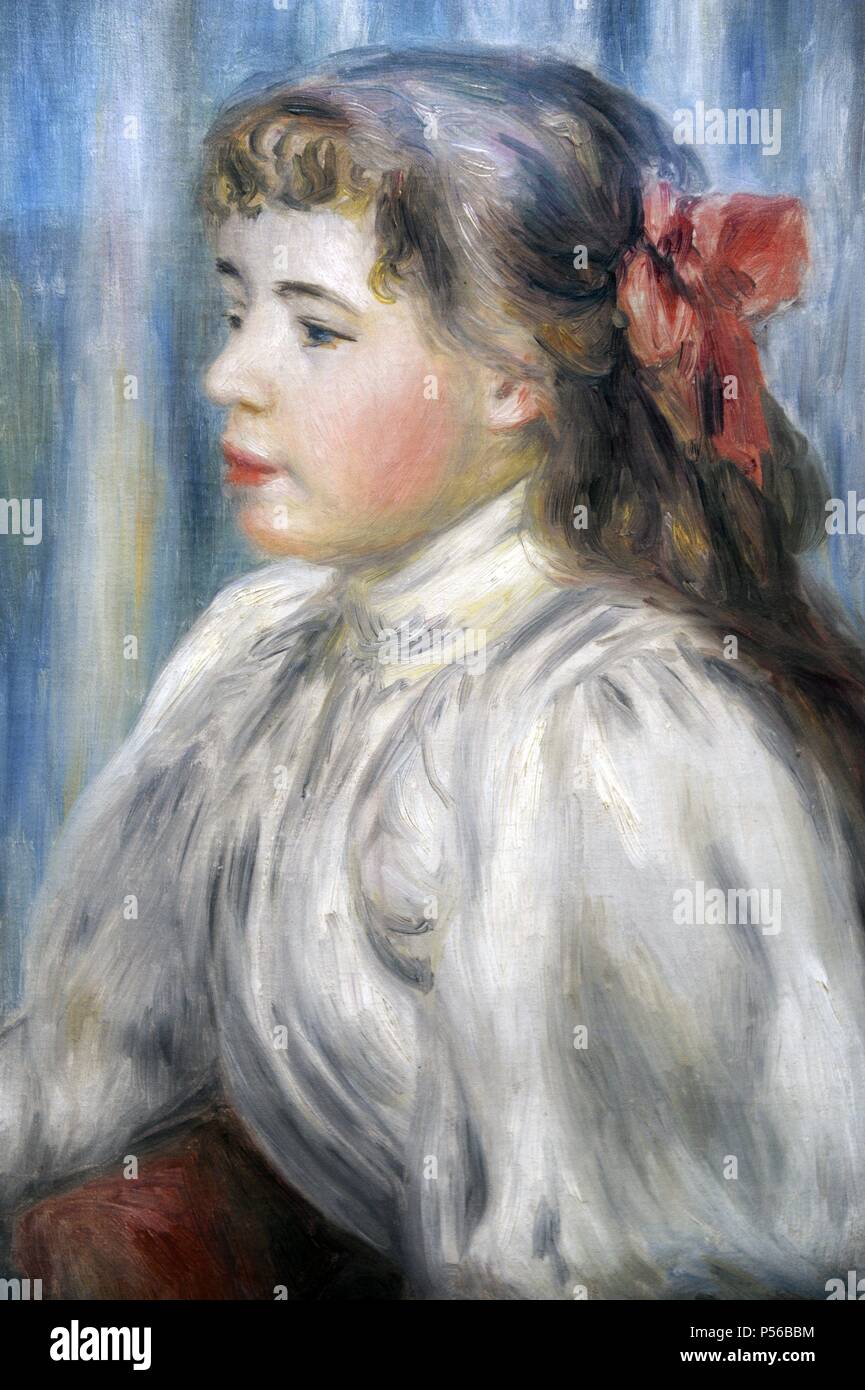 Pierre-Auguste Renoir (1841-1919). Pittore Francese. Ritratto di una ragazza, c.1892. Museo di Belle Arti. Budapest. Ungheria. Foto Stock