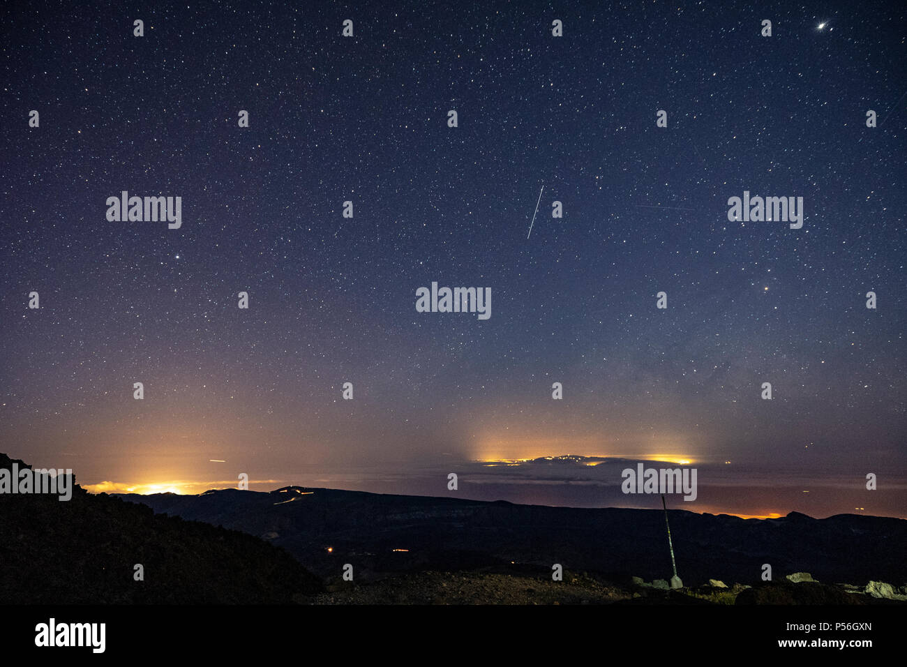 Tenerife. Il monte Teide. Stelle visto dal rifugio di Altavista, a 3200m di altitudine. Foto Stock