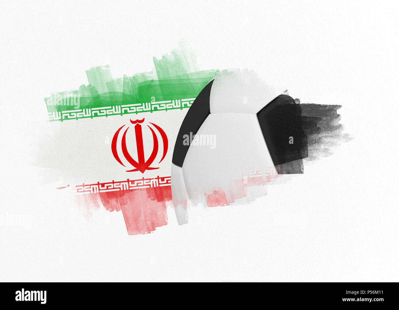 Immagine composita di nero e di bianco calcio Foto Stock