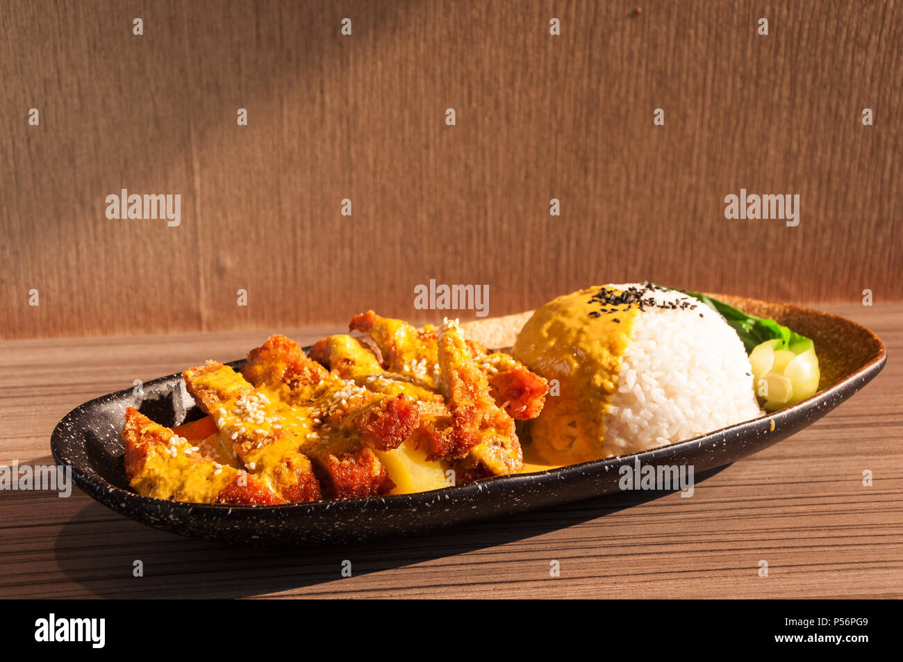 Curry maiale tritare il riso Foto Stock