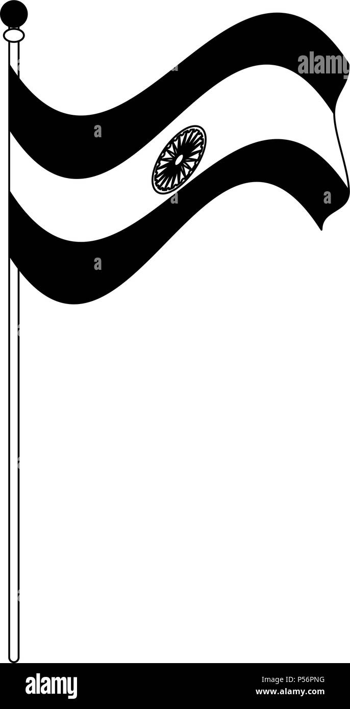 la bandiera dell india - 8 Bandiera dell'India la pole in bianco e nero Immagine e Vettoriale - Alamy