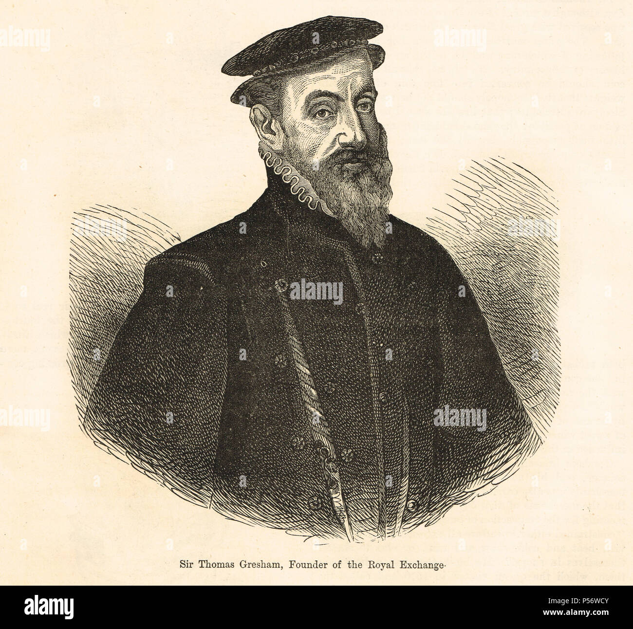 Sir Thomas Gresham il sambuco, mercante Inglese e finanziere, che fondò la Royal Exchange di Londra Foto Stock