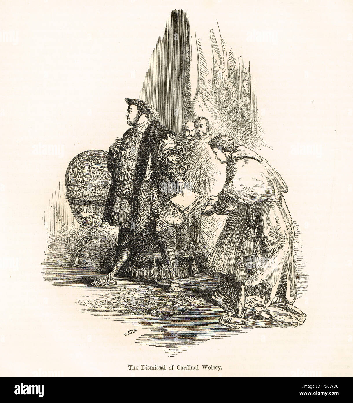Il licenziamento del Cardinale Thomas Wolsey, dal Re Enrico VIII, 1529 Foto Stock