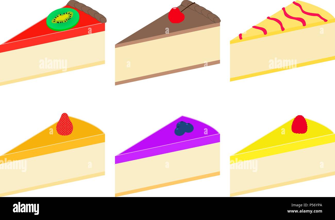 Illustrazione Vettoriale set di colorati cheesecake Illustrazione Vettoriale