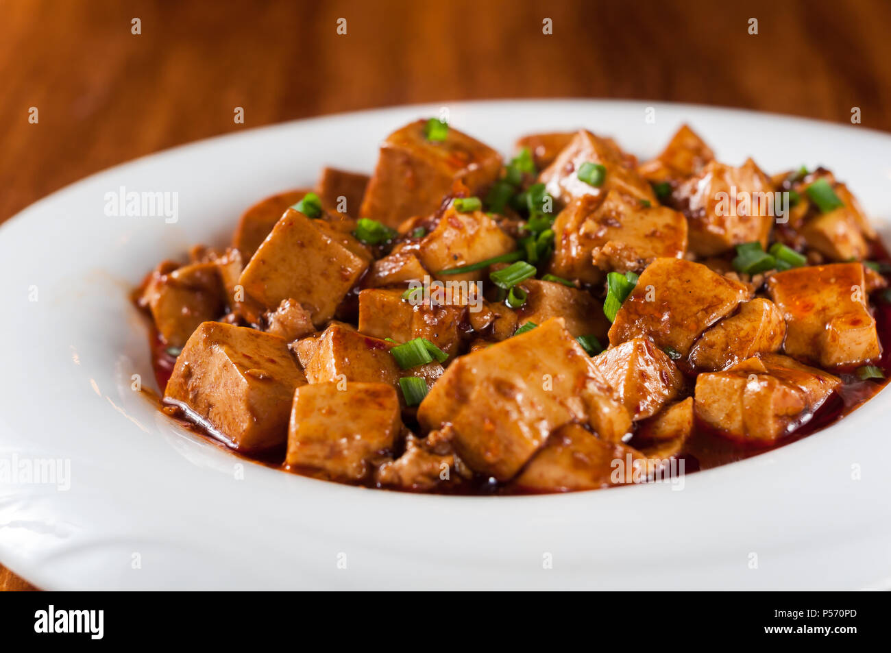 Sichuan mapo tofu, cibo cinese Foto Stock