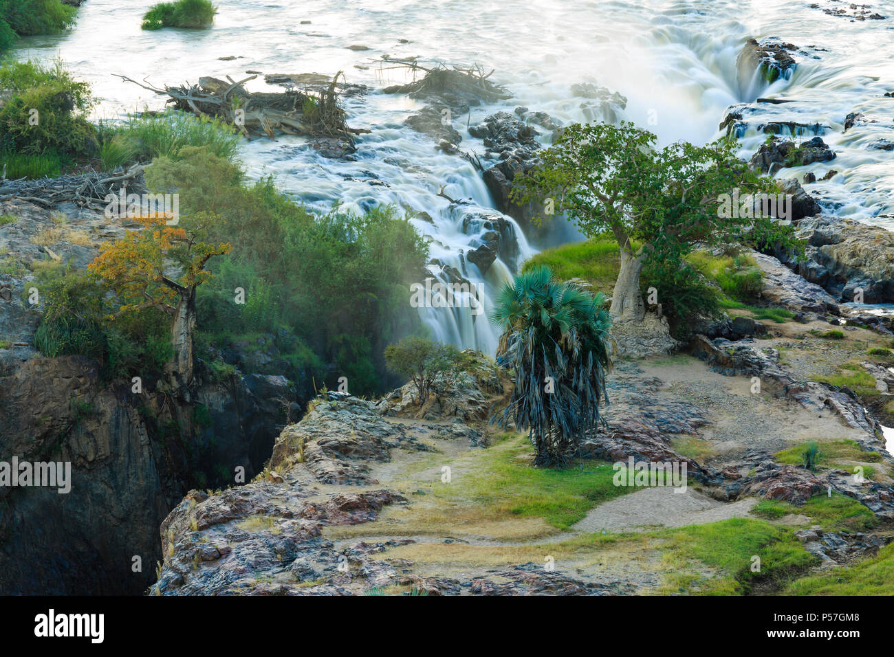 Epupa Falls, Kunene, Regione di Kunene, Namibia Foto Stock