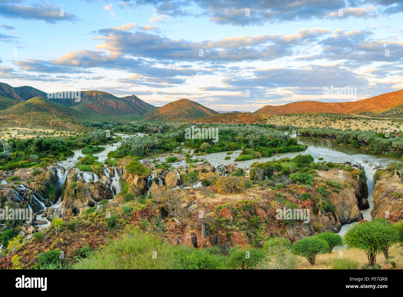 Epupa Falls, Kunene, Regione di Kunene, Namibia Foto Stock