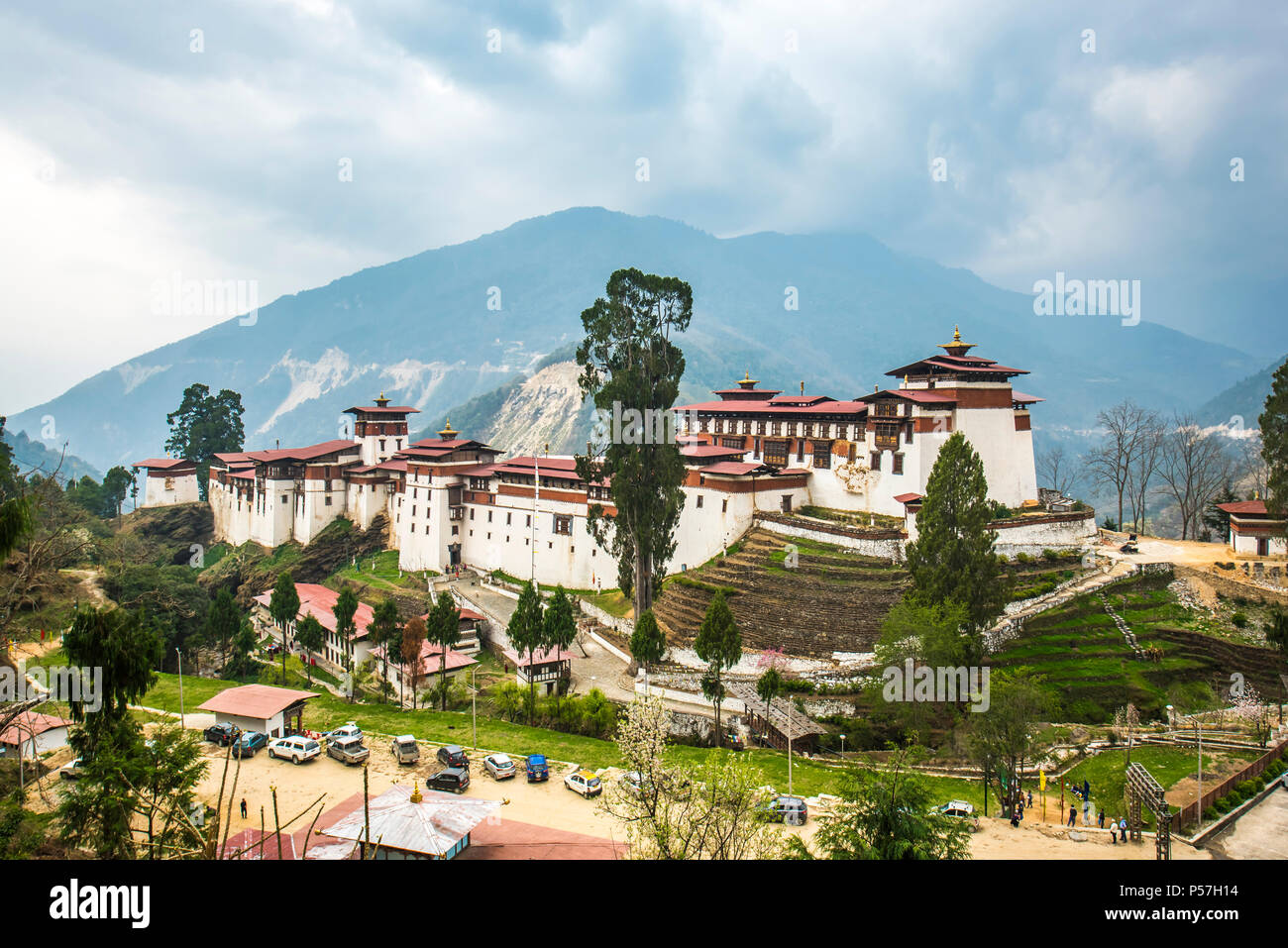 Più grande monastero fortezza, Trongsa Dzong, Trongsa, regione Himalayana, Bhutan Foto Stock