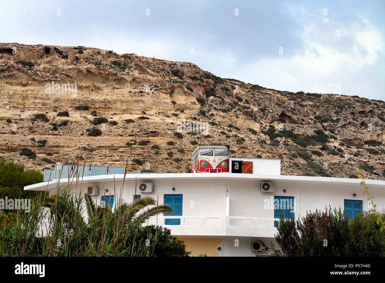 Montagna retrò di Matala, Creta Foto Stock