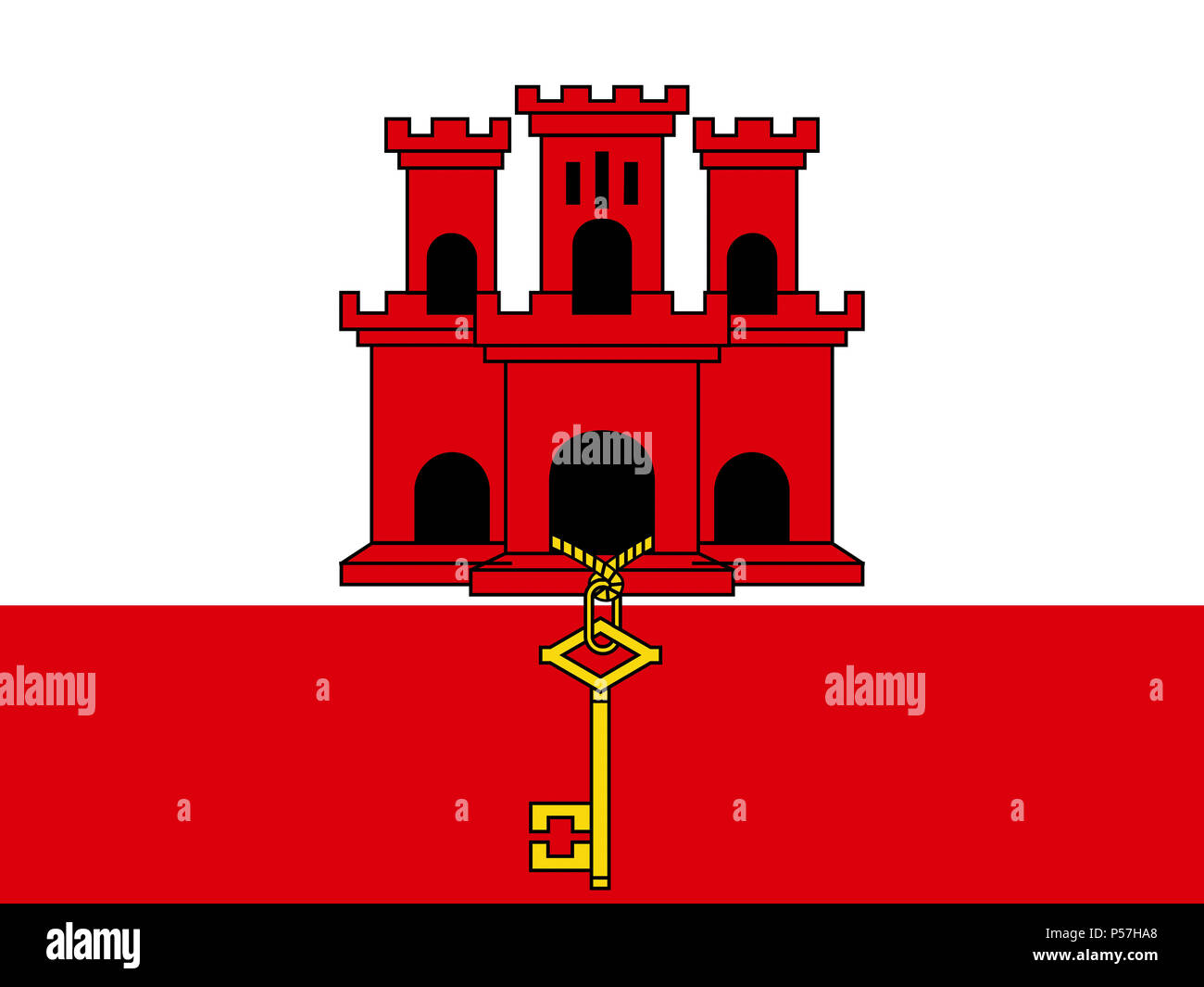 Gazzetta bandiera nazionale di Gibilterra Foto Stock