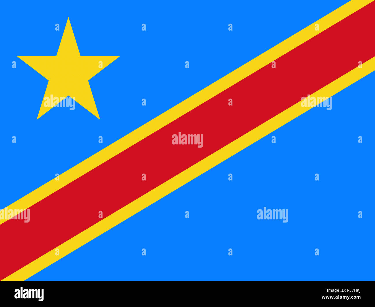 Gazzetta bandiera nazionale della Repubblica Democratica del Congo Foto Stock