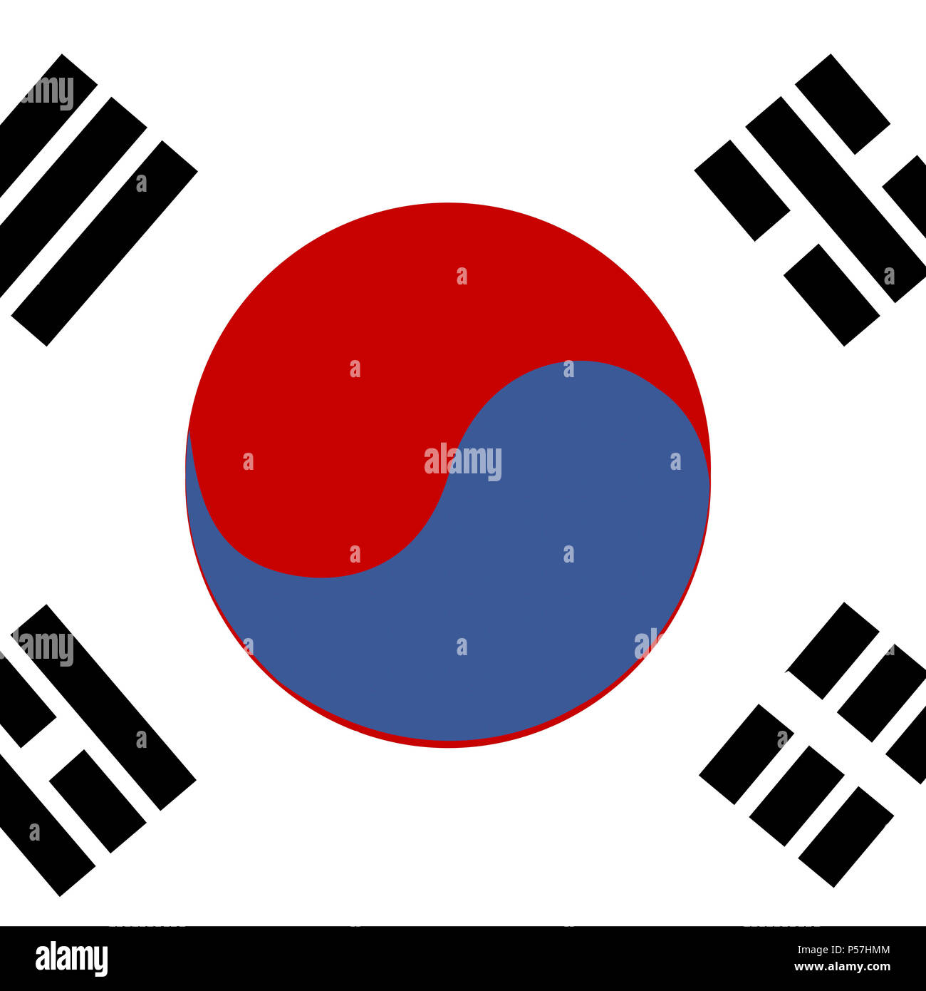 Gazzetta bandiera nazionale della Repubblica di Corea, Corea del Sud Foto Stock