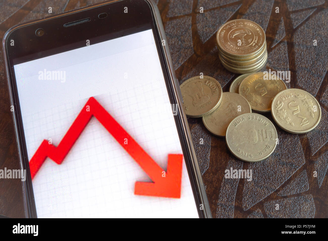 Stock Market Crash e molto meno ritorna da azioni Foto Stock