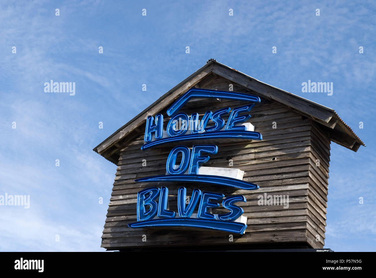 House of Blues segno a piedi nudi sbarco North Myrtle Beach SC USA Foto Stock