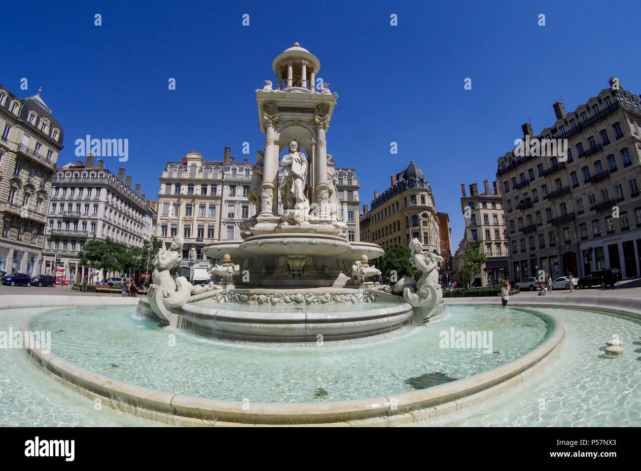 Giacobini piazza Fontana, Lione, Francia Foto Stock